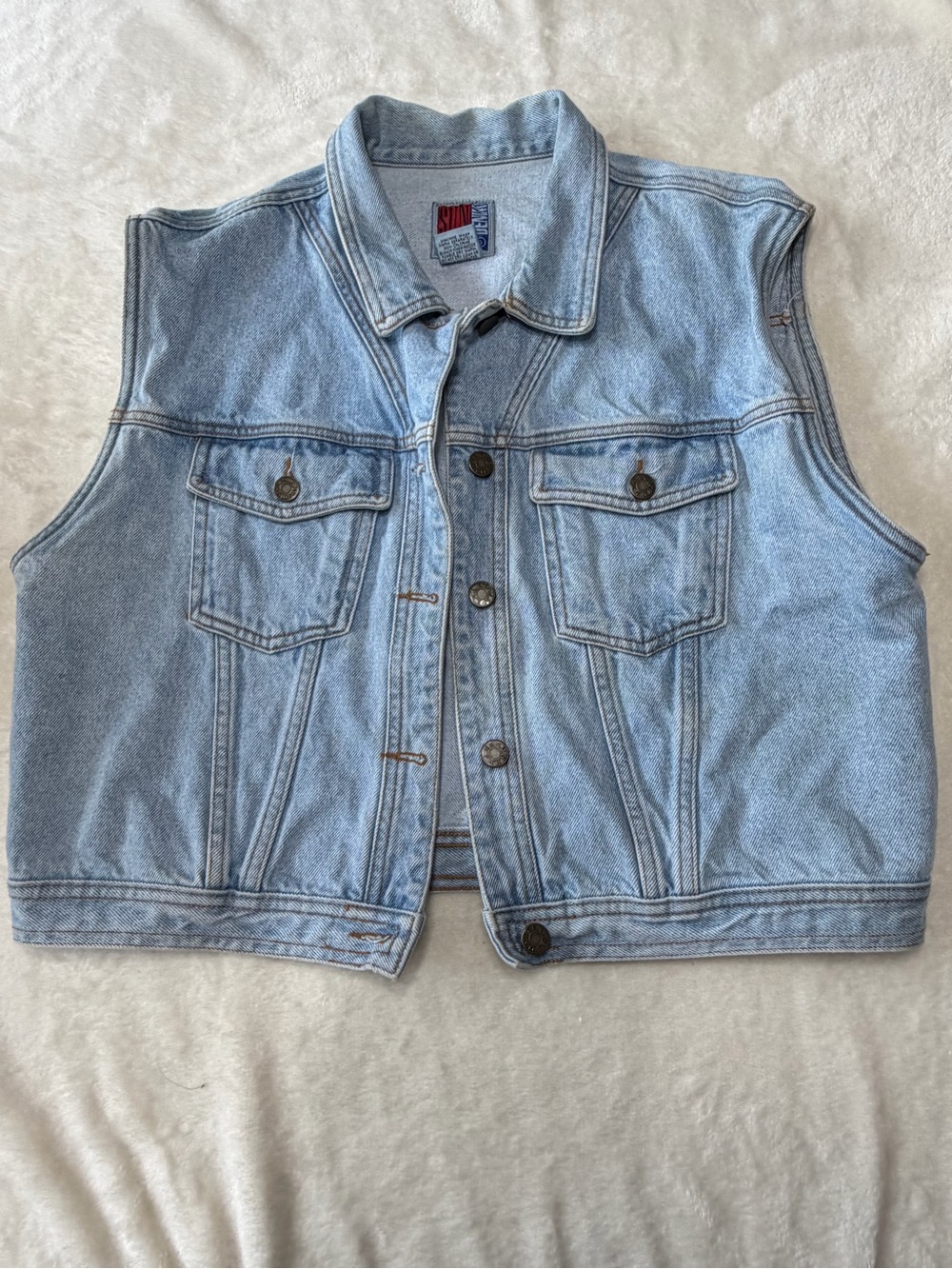 Sunbelt Classic Light Blue Denim Vest - Sleeveless Jean Jacket